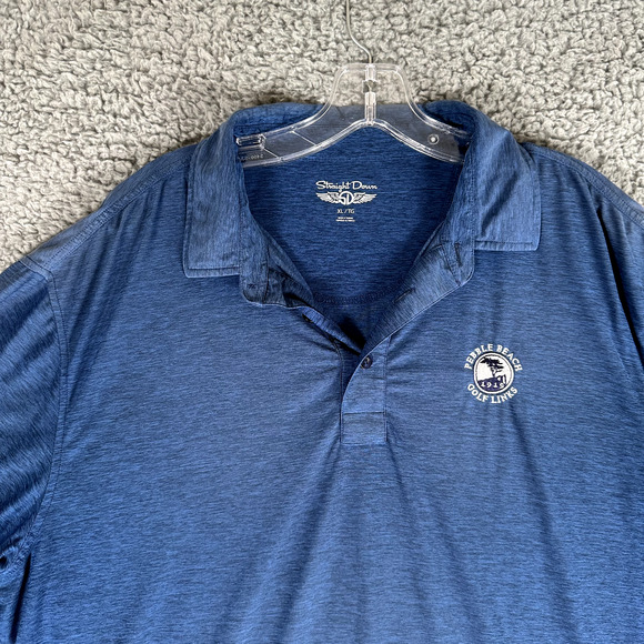 Straight Down Shirt Mens XL Blue Golf Polo Performance Pebble Beach Golf Links - Picture 6 of 16